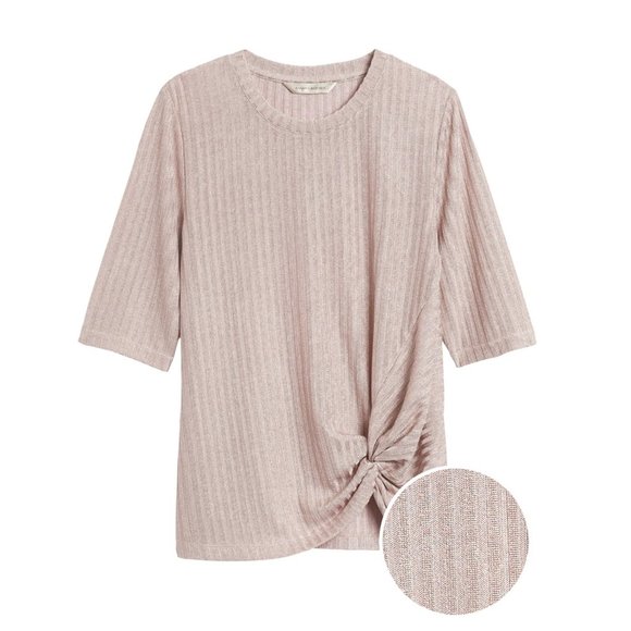 Banana Republic Wispy Pink Metallic Twisted Tee Shirt - Picture 1 of 11